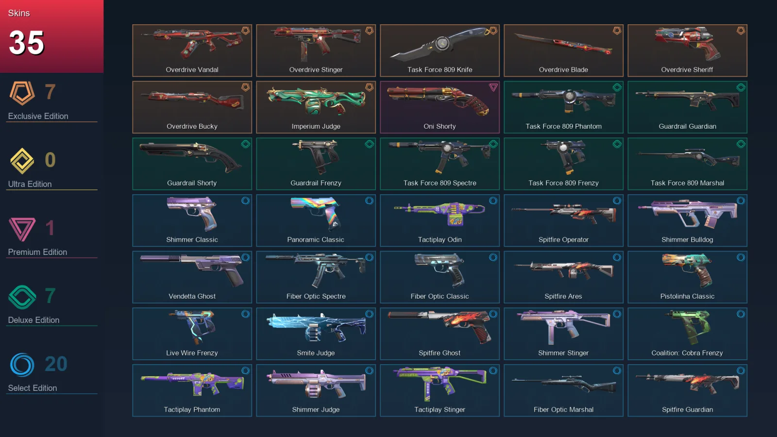 AP | Lv80 | Unranked | 35 Skin | 16 Agent | 46 Buddy