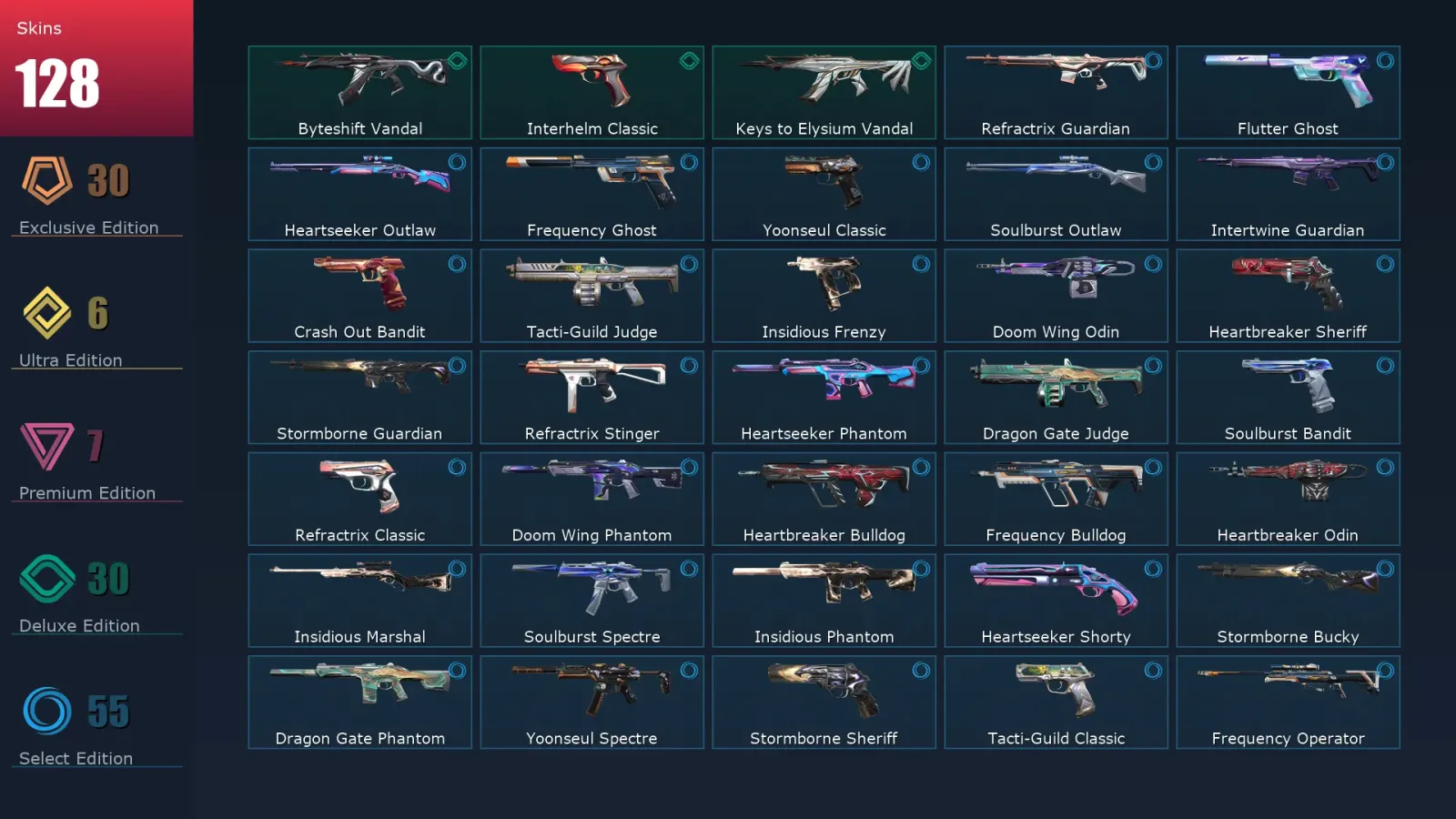 [Valorant] | EU | Level 310 | 29 Agents | 128 Skins
