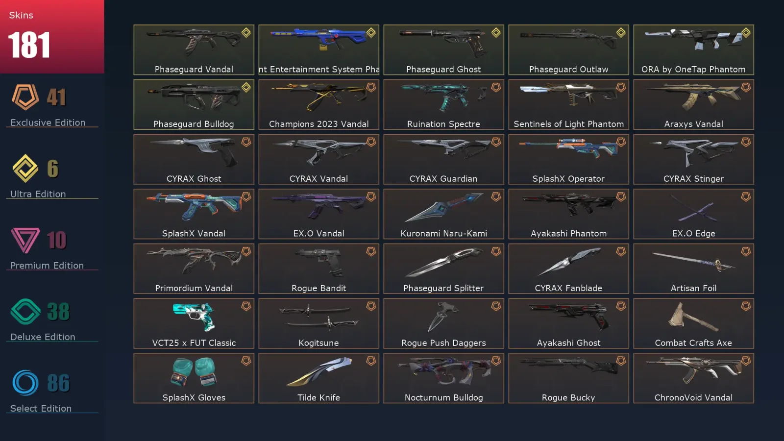 [Valorant] | EU | Level 284 | Ascendant 1 | 29 Agents | 181 Skins — Valorant account