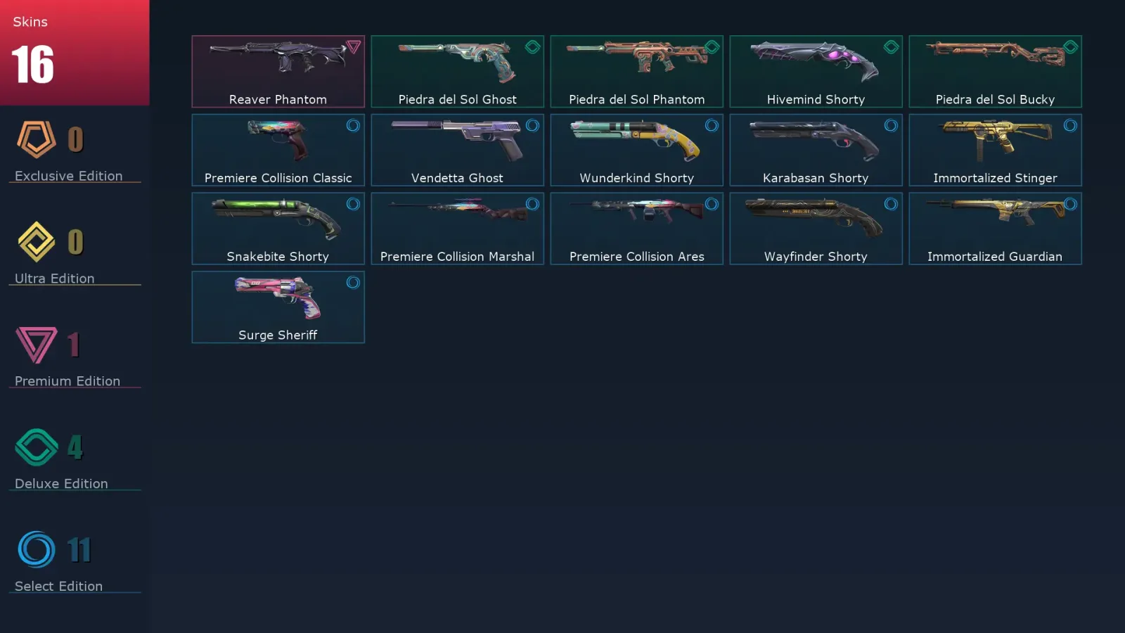 [Valorant] | EU | Level 121 | 12 Agents | 16 Skins