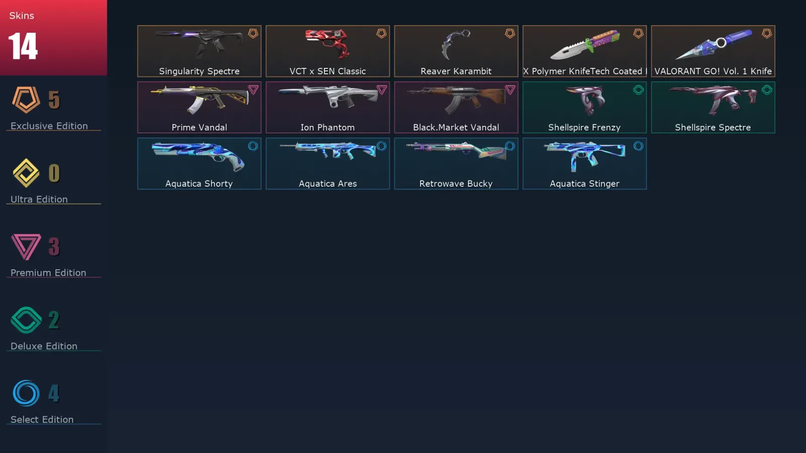 [Valorant] | EU | Level 14 | 7 Agents | 14 Skins — Valorant account