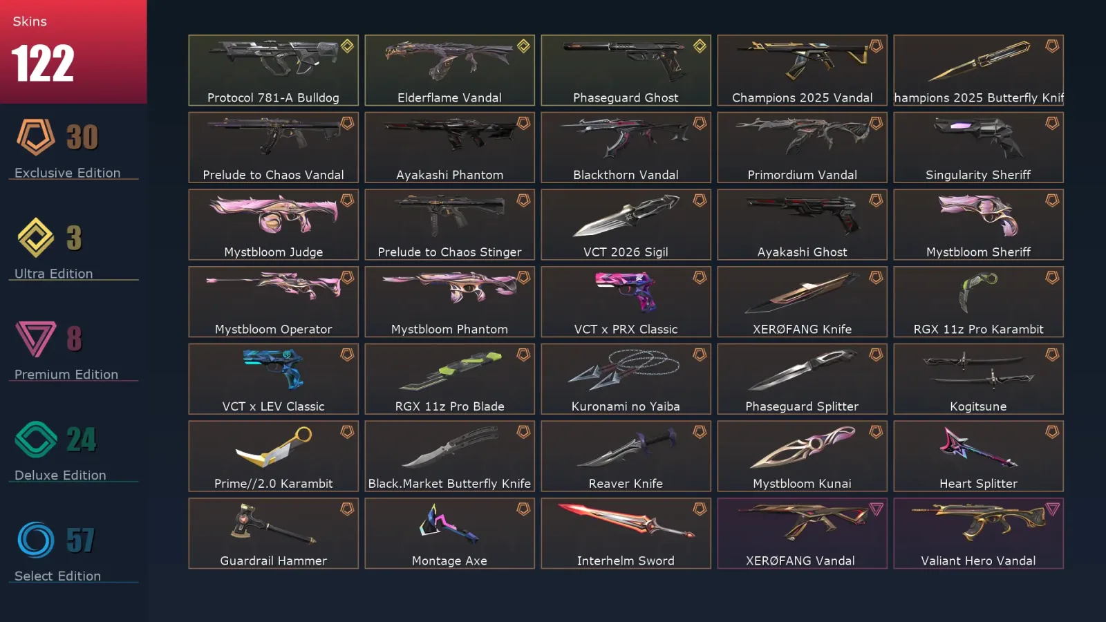 [Valorant] | EU | Level 99 | Diamond 2 | 27 Agents | 122 Skins — Valorant account