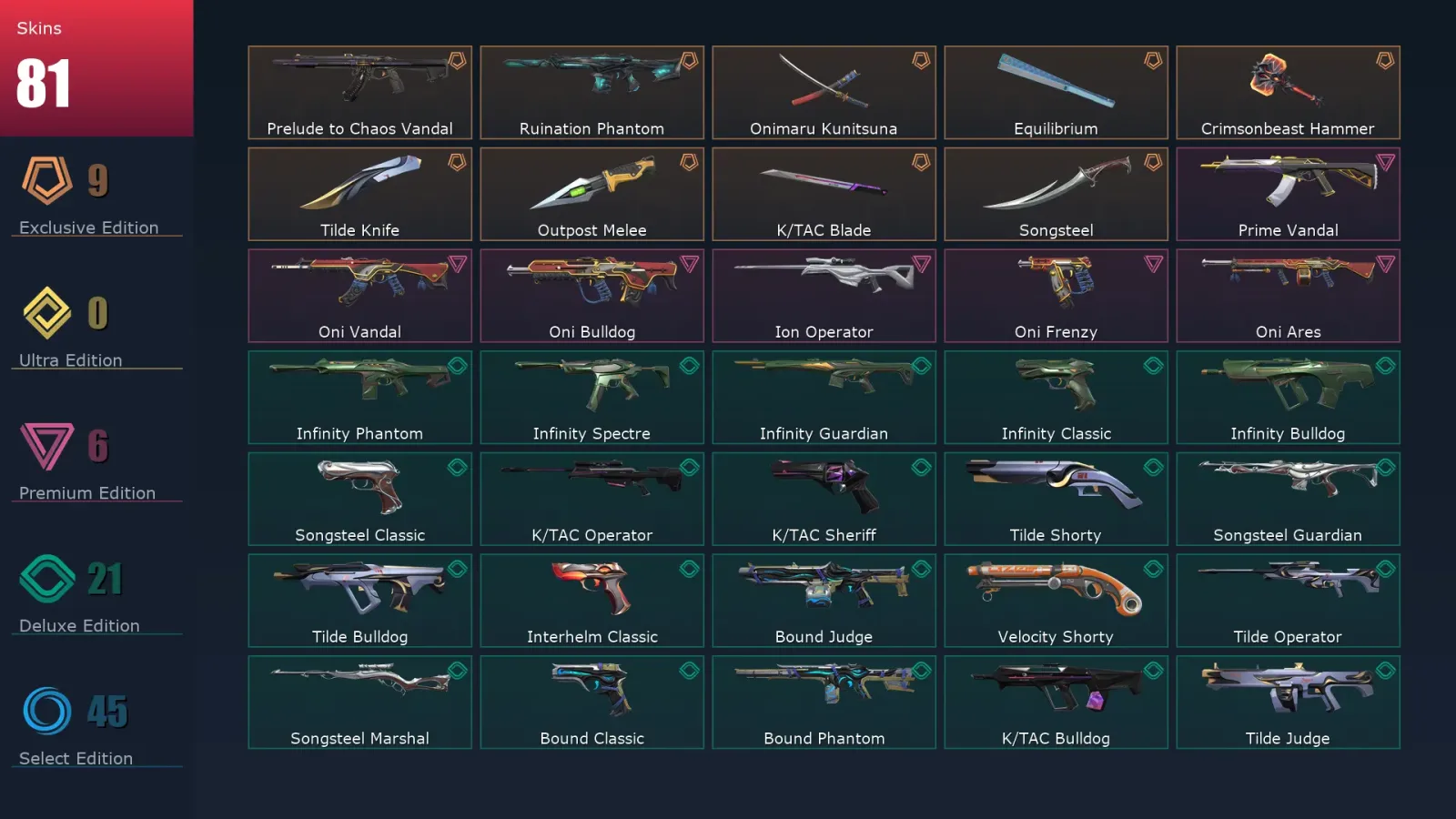 [Valorant] | EU | Level 196 | 23 Agents | 81 Skins — Valorant account