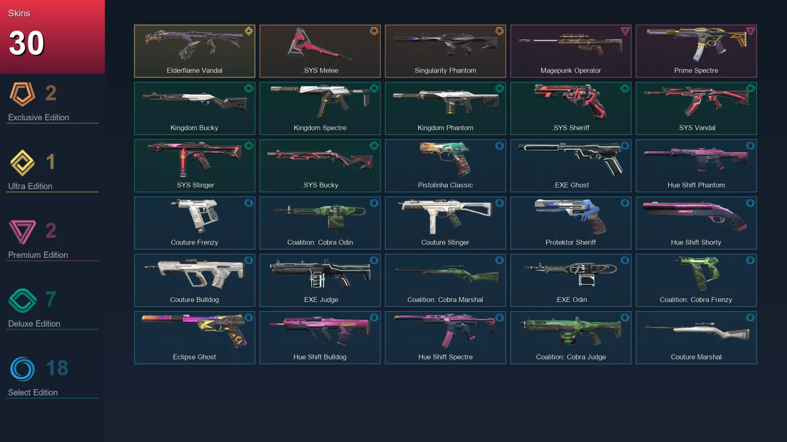 EU | Lv88 | Unranked | 30 Skin | 22 Agent | 52 Buddy — Valorant account