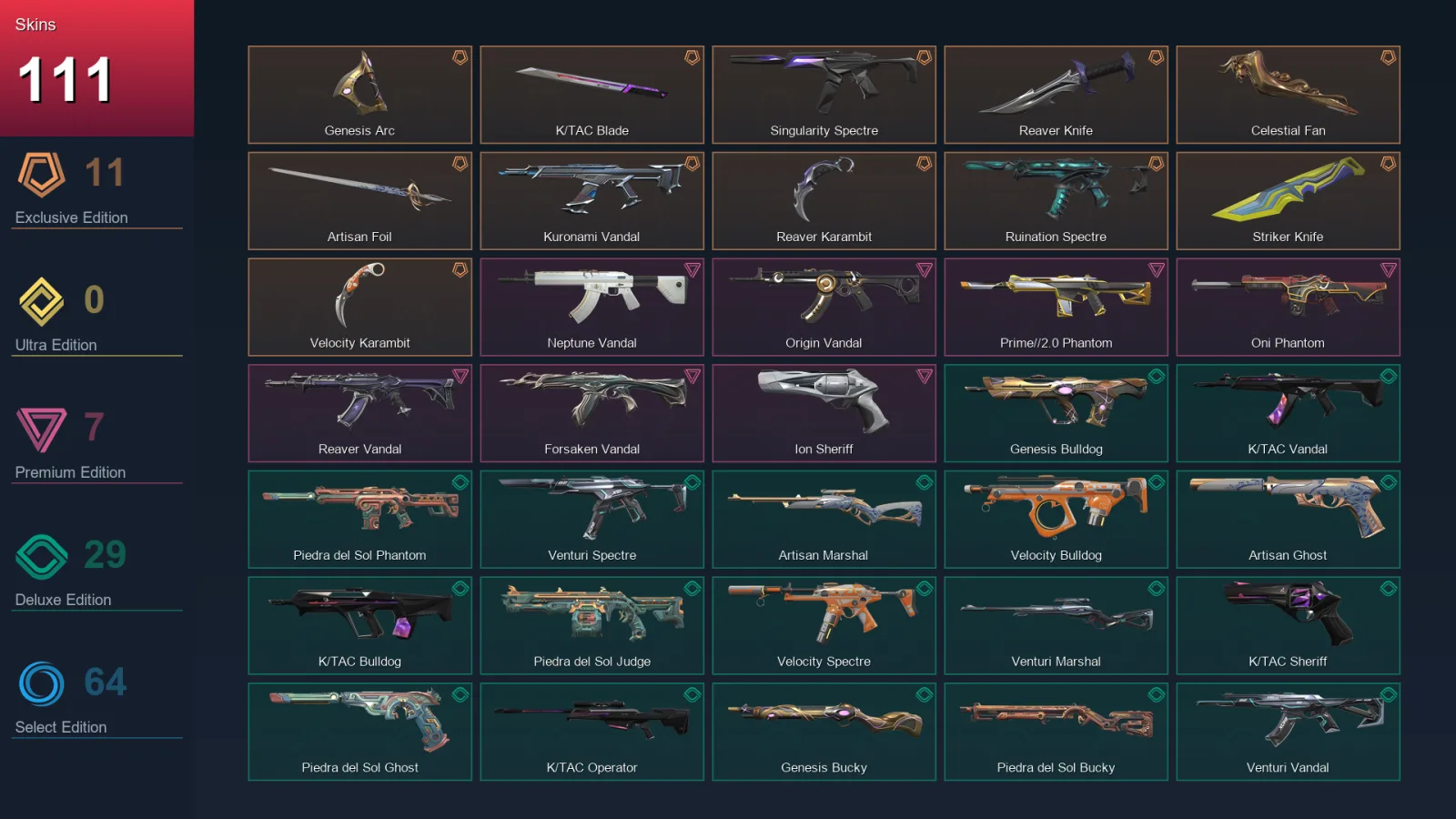 NA | Lv191 | Unranked | 111 Skin | 29 Agent | 130 Buddy