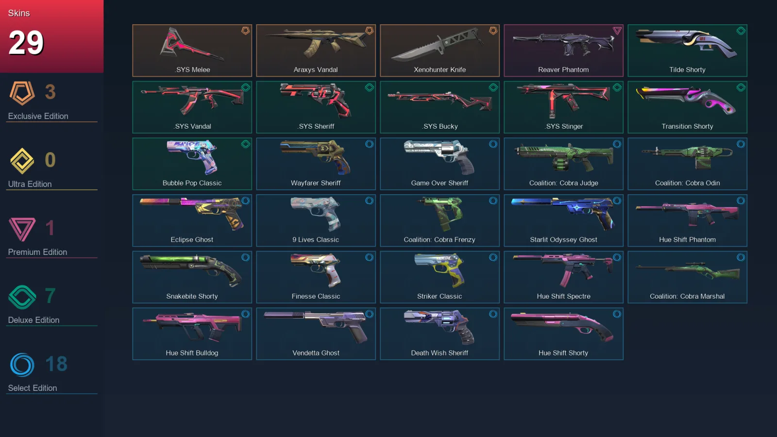 LA | Lv223 | Unranked | 29 Skin | 25 Agent | 73 Buddy