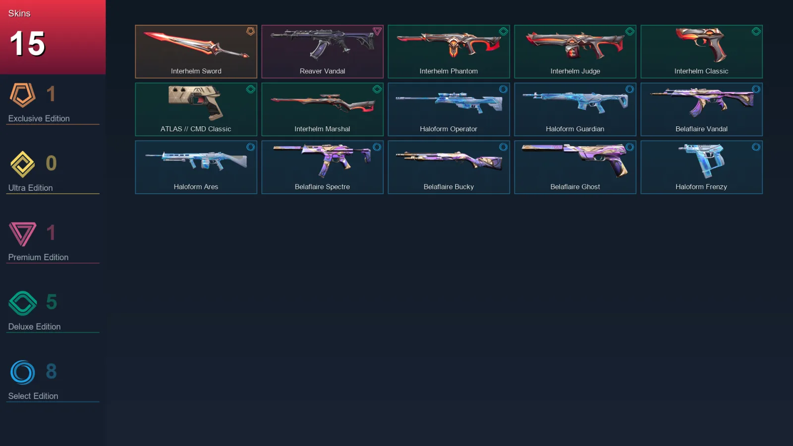 EU | Lv68 | Unranked | 15 Skin | 22 Agent | 26 Buddy