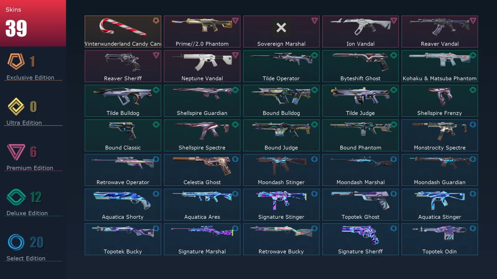 [Valorant] | EU | Level 101 | Silver 1 | 26 Agents | 39 Skins