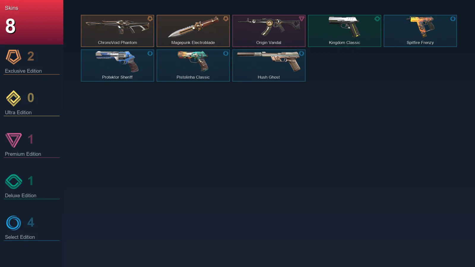 AP | Lv114 | Unranked | 8 Skin | 20 Agent | 54 Buddy
