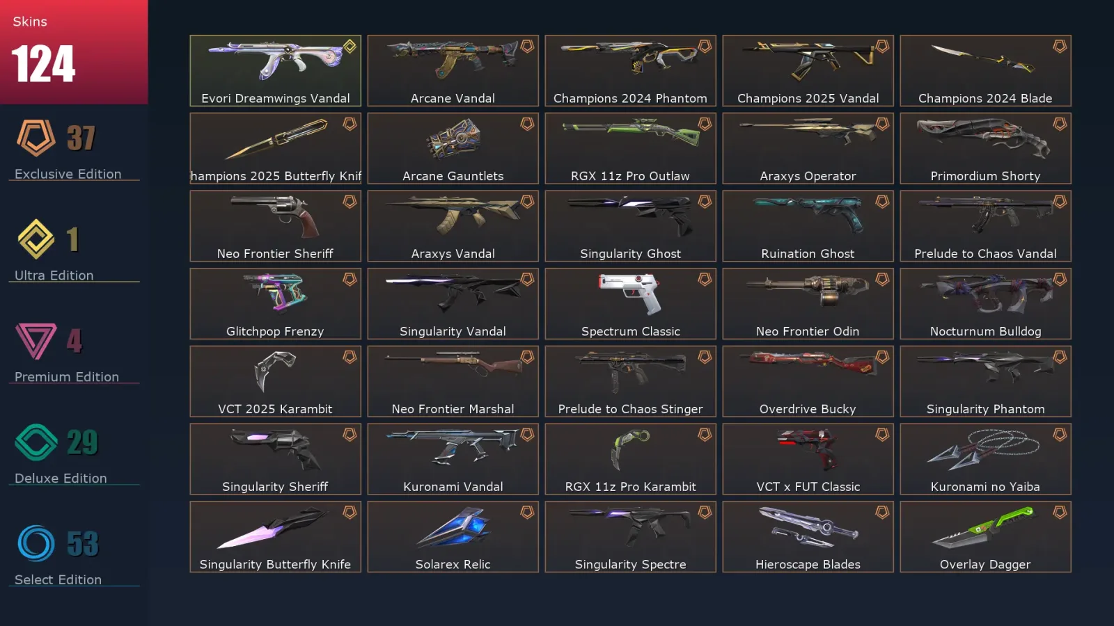 [Valorant] | EU | Level 151 | 27 Agents | 124 Skins — Valorant account