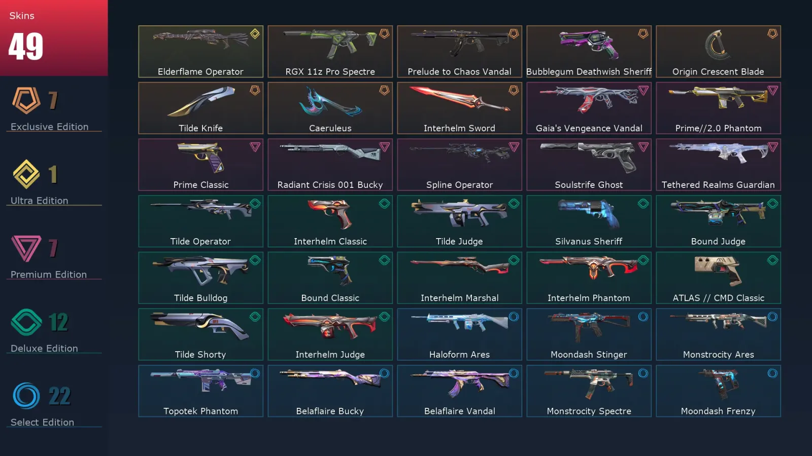 [Valorant] | EU | Level 99 | 27 Agents | 49 Skins — Valorant account