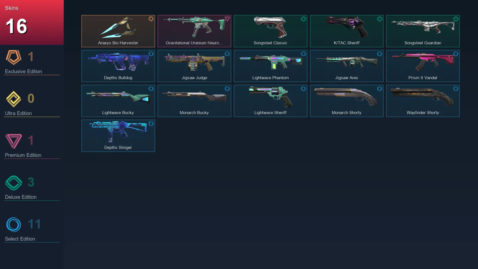 EU | Lv26 | Unranked | 16 Skin | 9 Agent | 20 Buddy