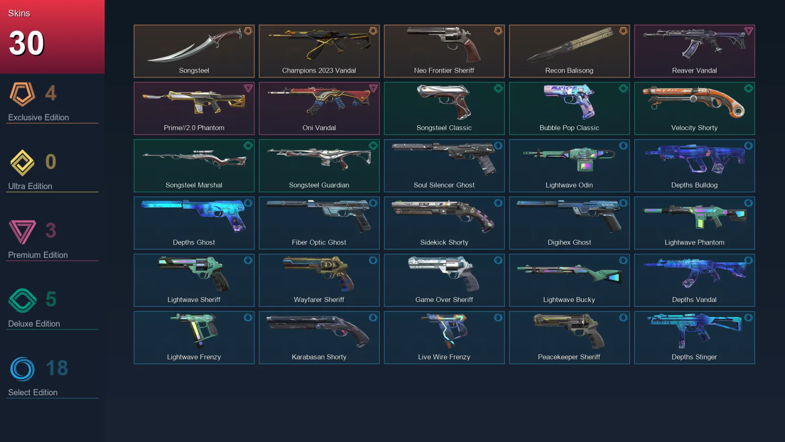 EU | Lv228 | Unranked | 30 Skin | 27 Agent | 100 Buddy