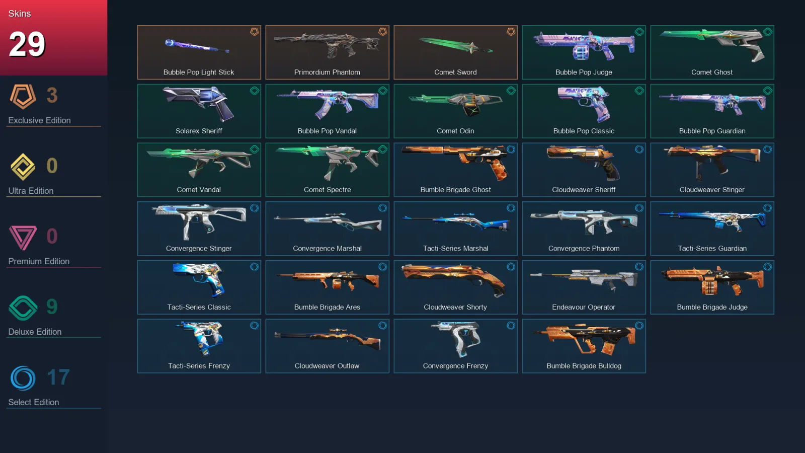 EU | Lv92 | Unranked | 29 Skin | 24 Agent | 36 Buddy — Valorant account