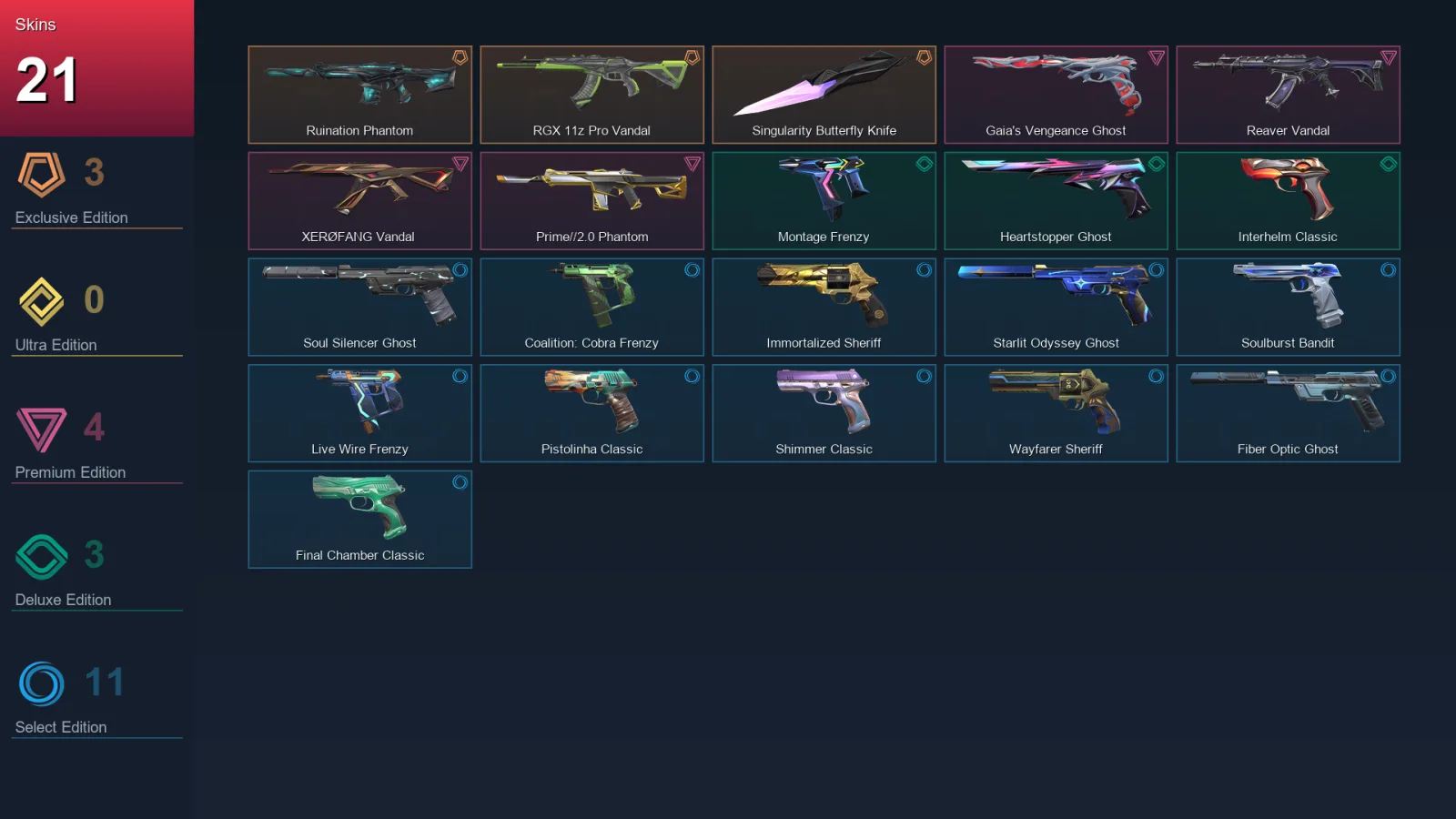 BR | Lv256 | Unranked | 21 Skin | 29 Agent | 81 Buddy
