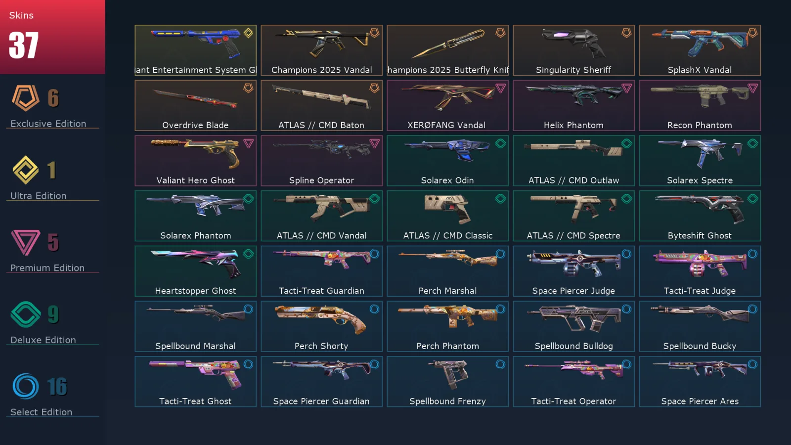 [Valorant] | EU | Level 71 | 22 Agents | 37 Skins