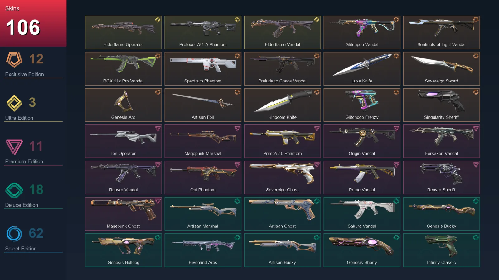 EU | Lv331 | Unranked | 106 Skin | 20 Agent | 115 Buddy
