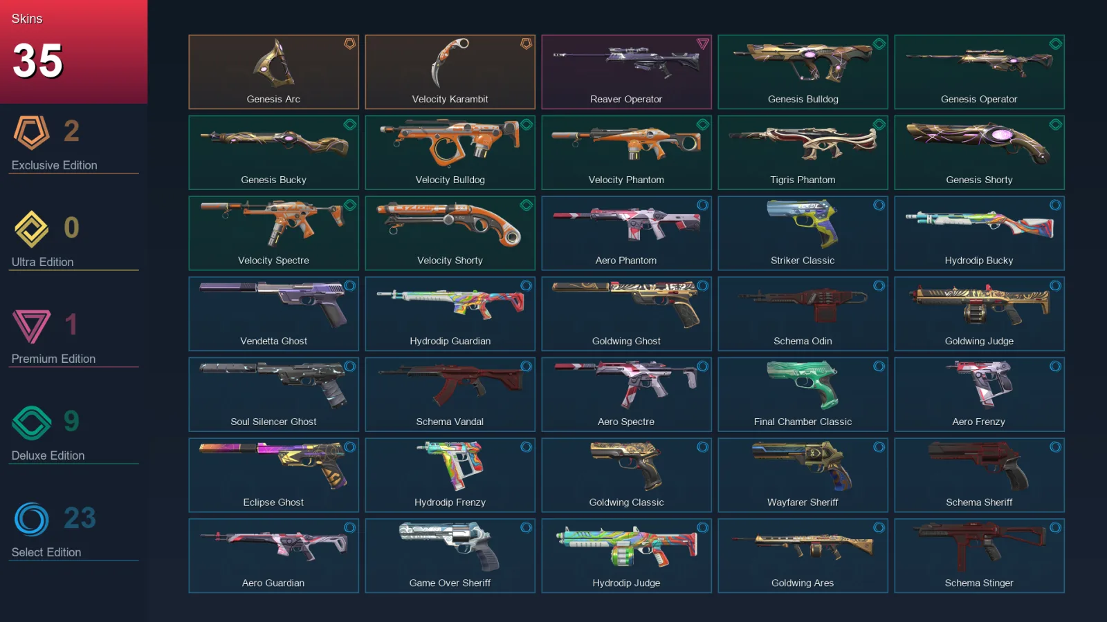 AP | Lv135 | Unranked | 35 Skin | 22 Agent | 60 Buddy — Valorant account