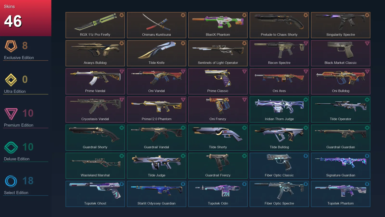 EU | Lv65 | Unranked | 46 Skin | 23 Agent | 36 Buddy