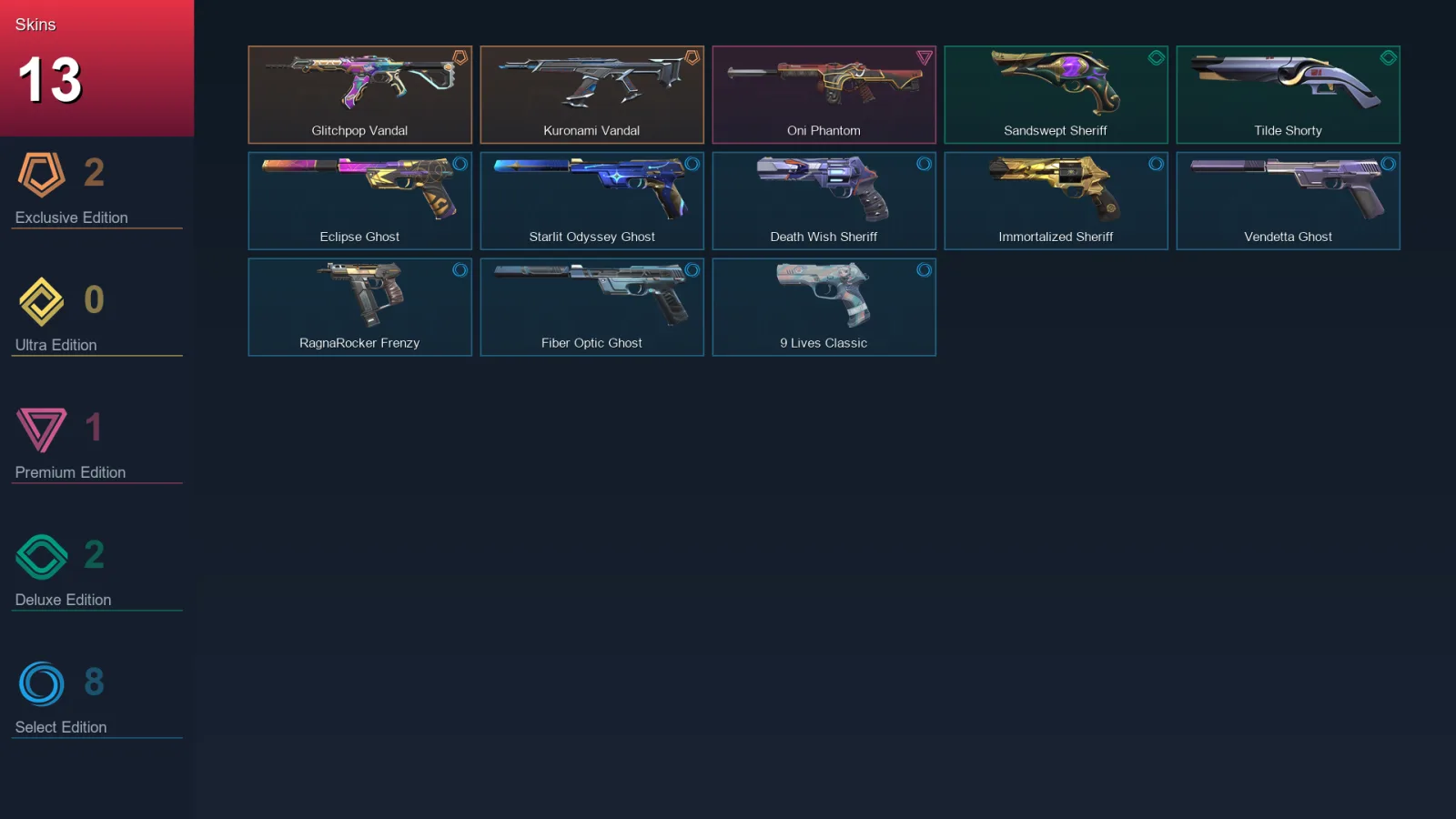 AP | Lv167 | Unranked | 13 Skin | 26 Agent | 55 Buddy