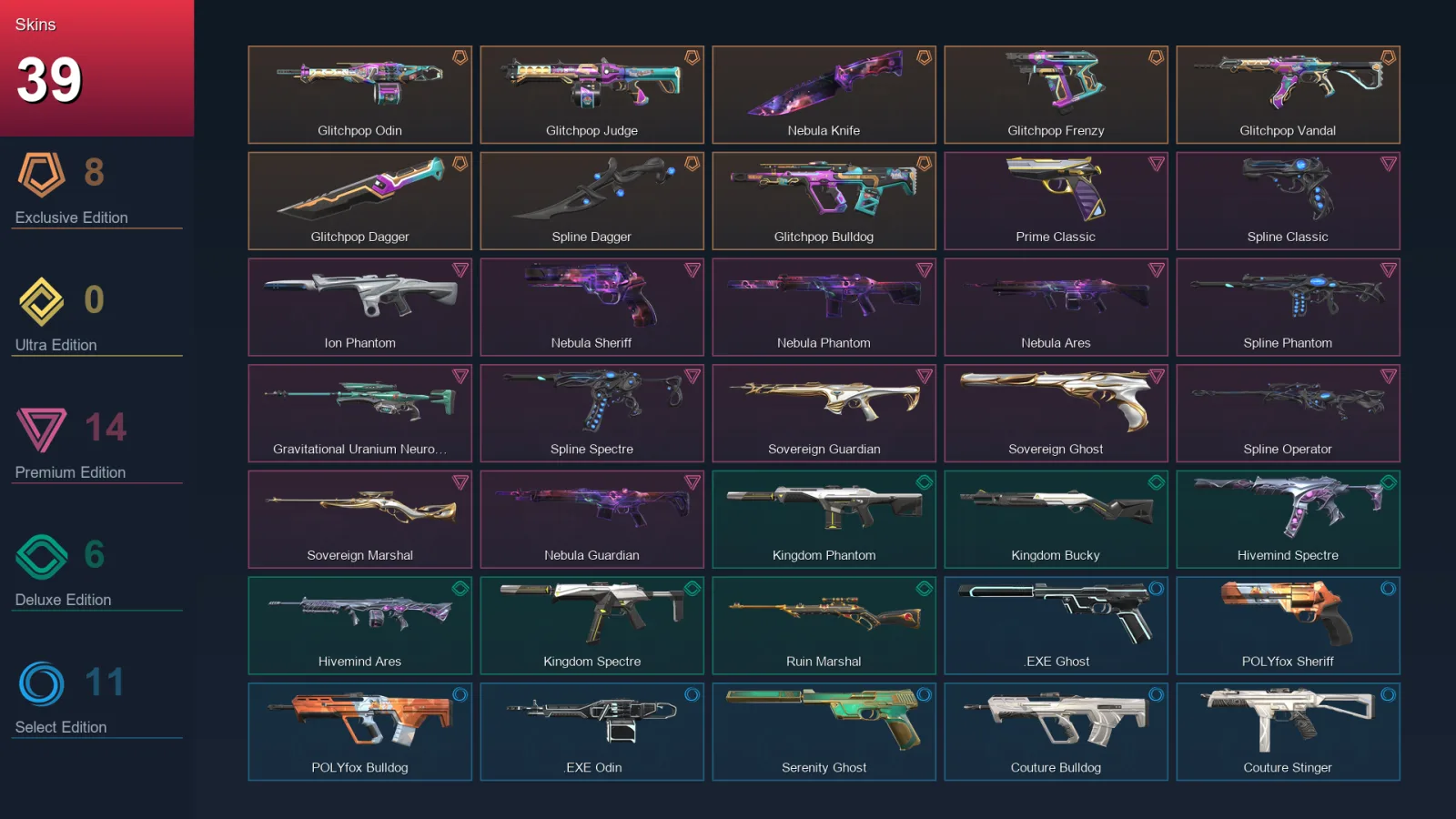 NA | Lv21 | Unranked | 39 Skin | 9 Agent | 24 Buddy — Valorant account