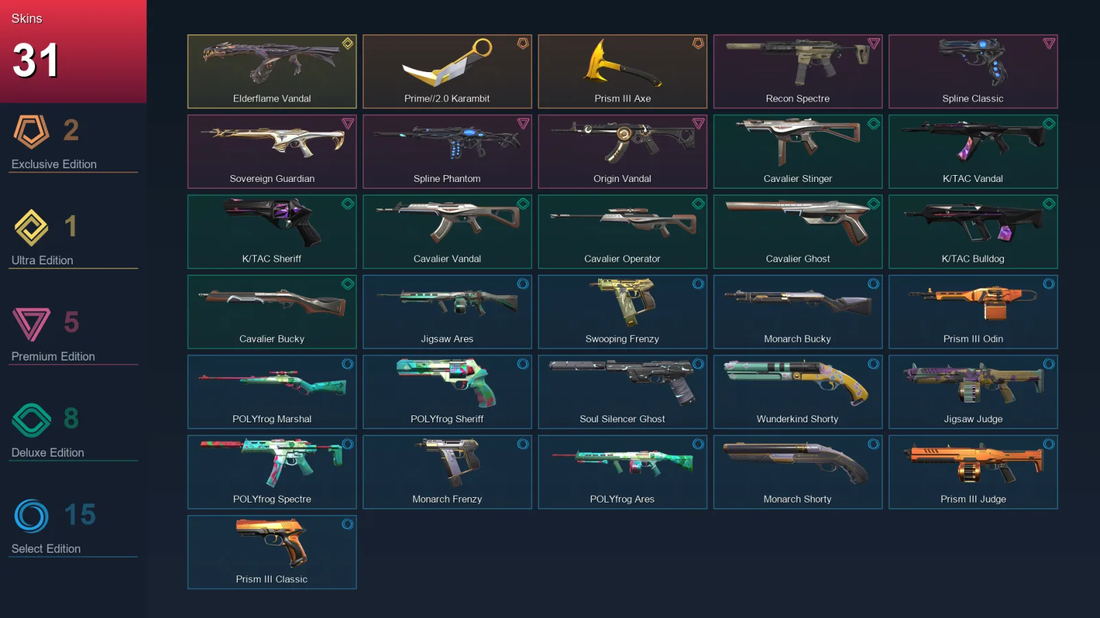 NA | Lv102 | Unranked | 31 Skin | 20 Agent | 49 Buddy — Valorant account