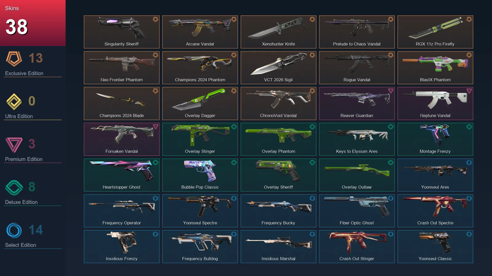 BR | Lv162 | Unranked | 38 Skin | 29 Agent | 78 Buddy