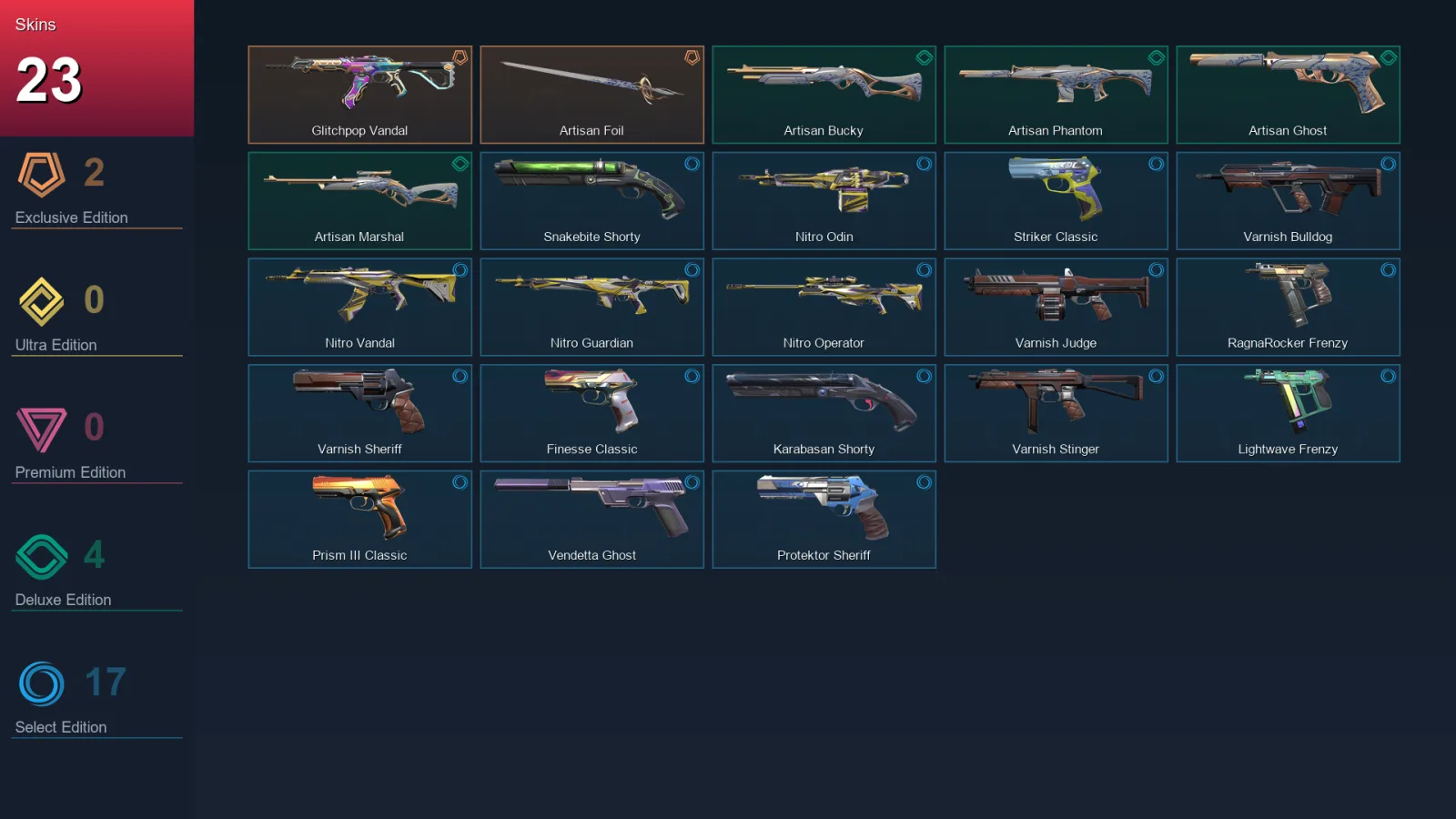 AP | Lv168 | Unranked | 23 Skin | 25 Agent | 70 Buddy — Valorant account