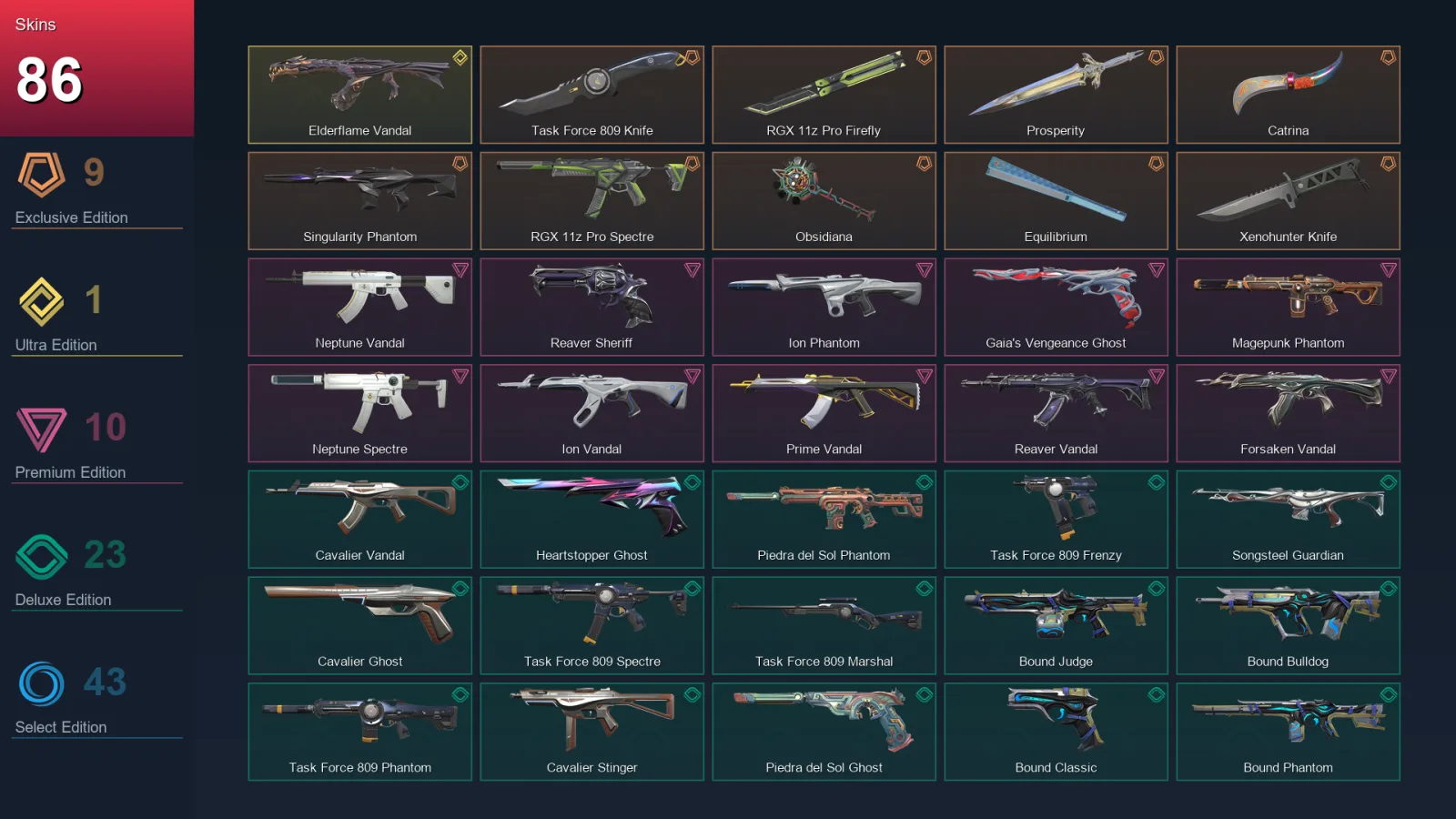 EU | Lv151 | Unranked | 86 Skin | 27 Agent | 90 Buddy