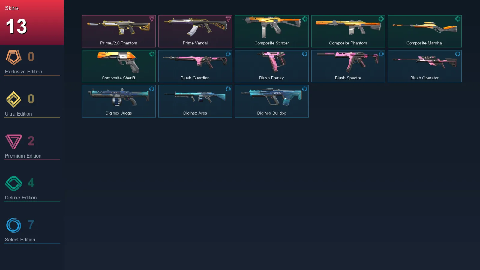 EU | Lv70 | Unranked | 13 Skin | 25 Agent | 37 Buddy
