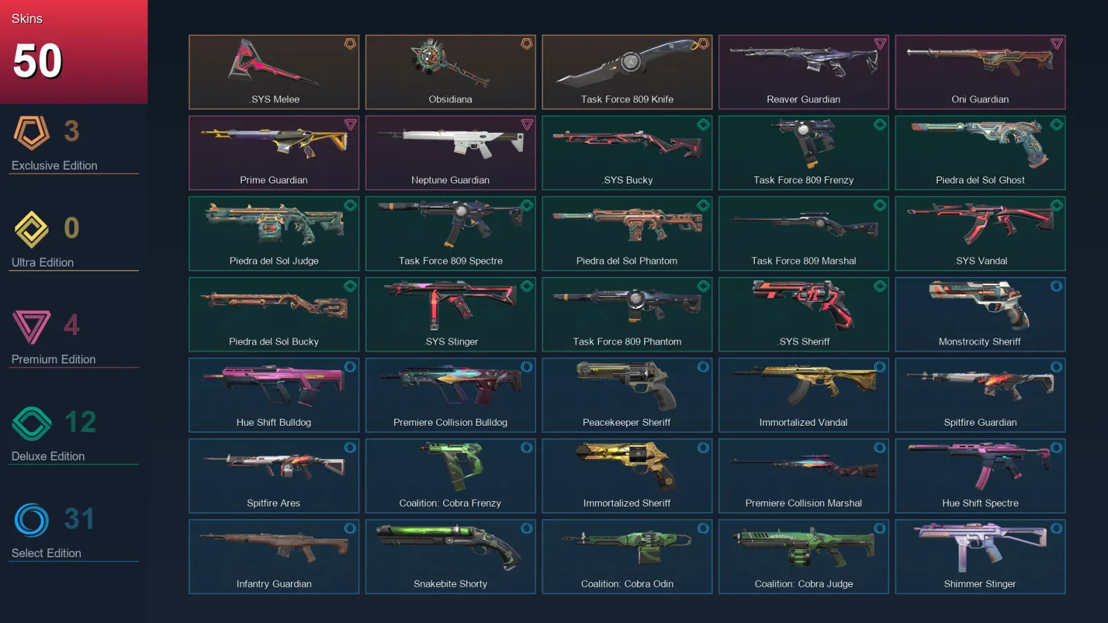 NA | Lv175 | Unranked | 50 Skin | 27 Agent | 89 Buddy — Valorant account