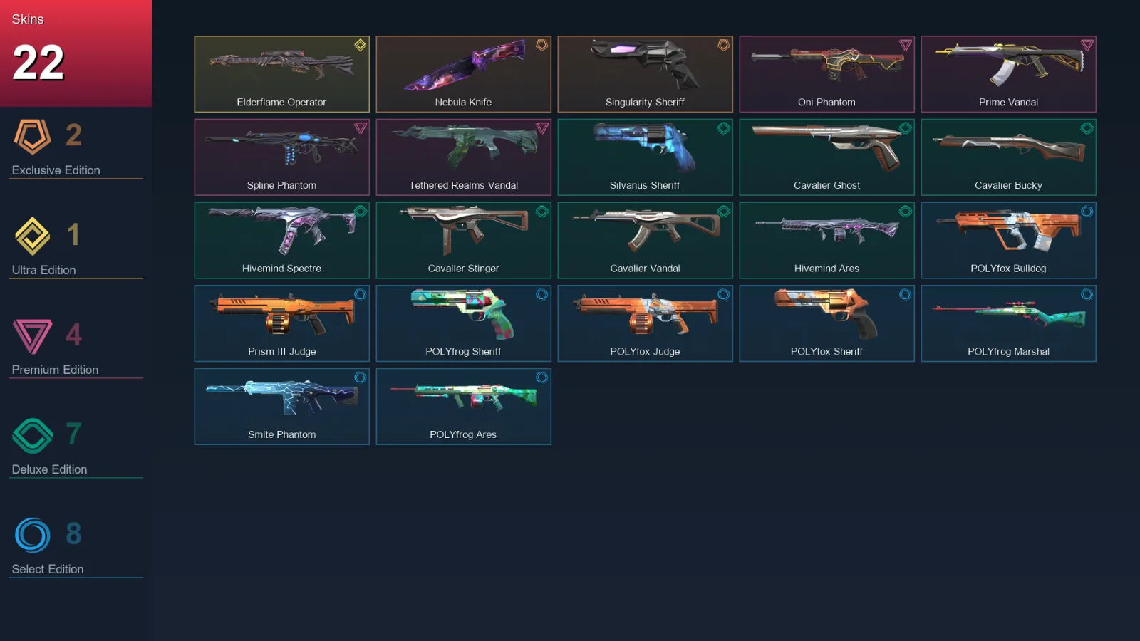 NA | Lv21 | Unranked | 22 Skin | 9 Agent | 18 Buddy