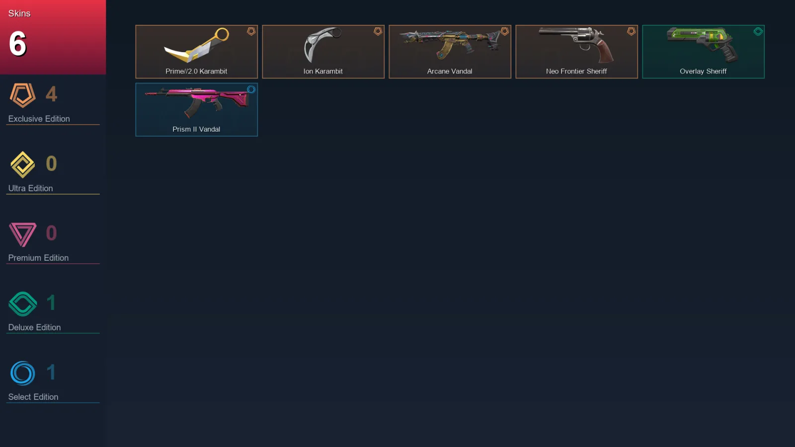 BR | Prime//2.0 Karambit | Ion Karambit | Arcane Vandal | Neo Frontier Sheriff | 6 Skin | 13 Agent | 19 Buddy | Lv39