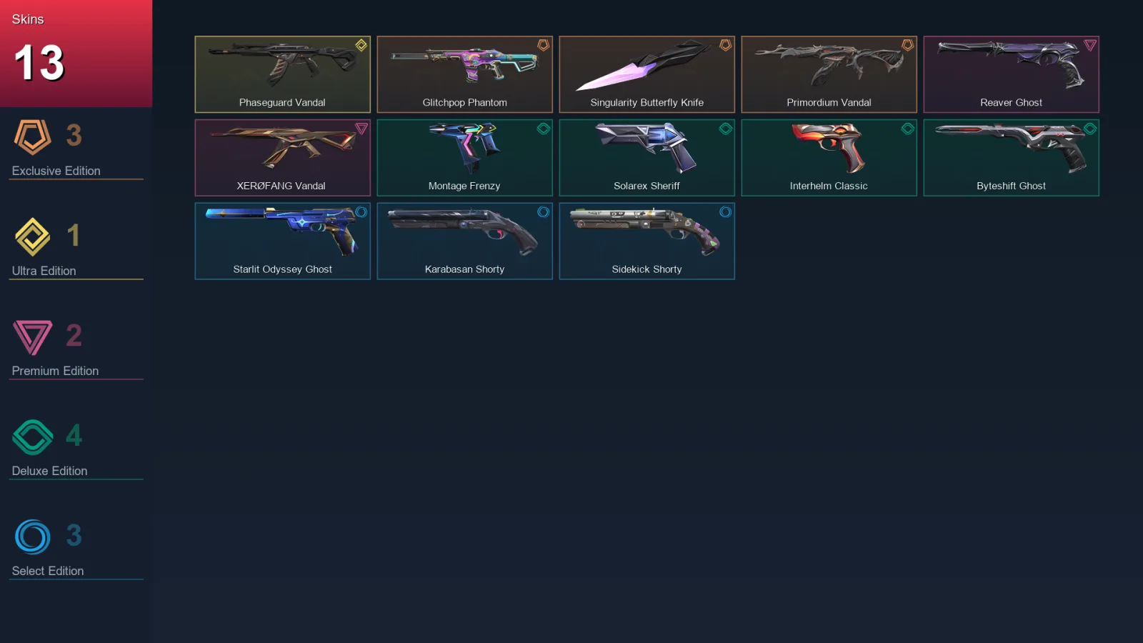 EU | Lv177 | Unranked | 13 Skin | 28 Agent | 79 Buddy