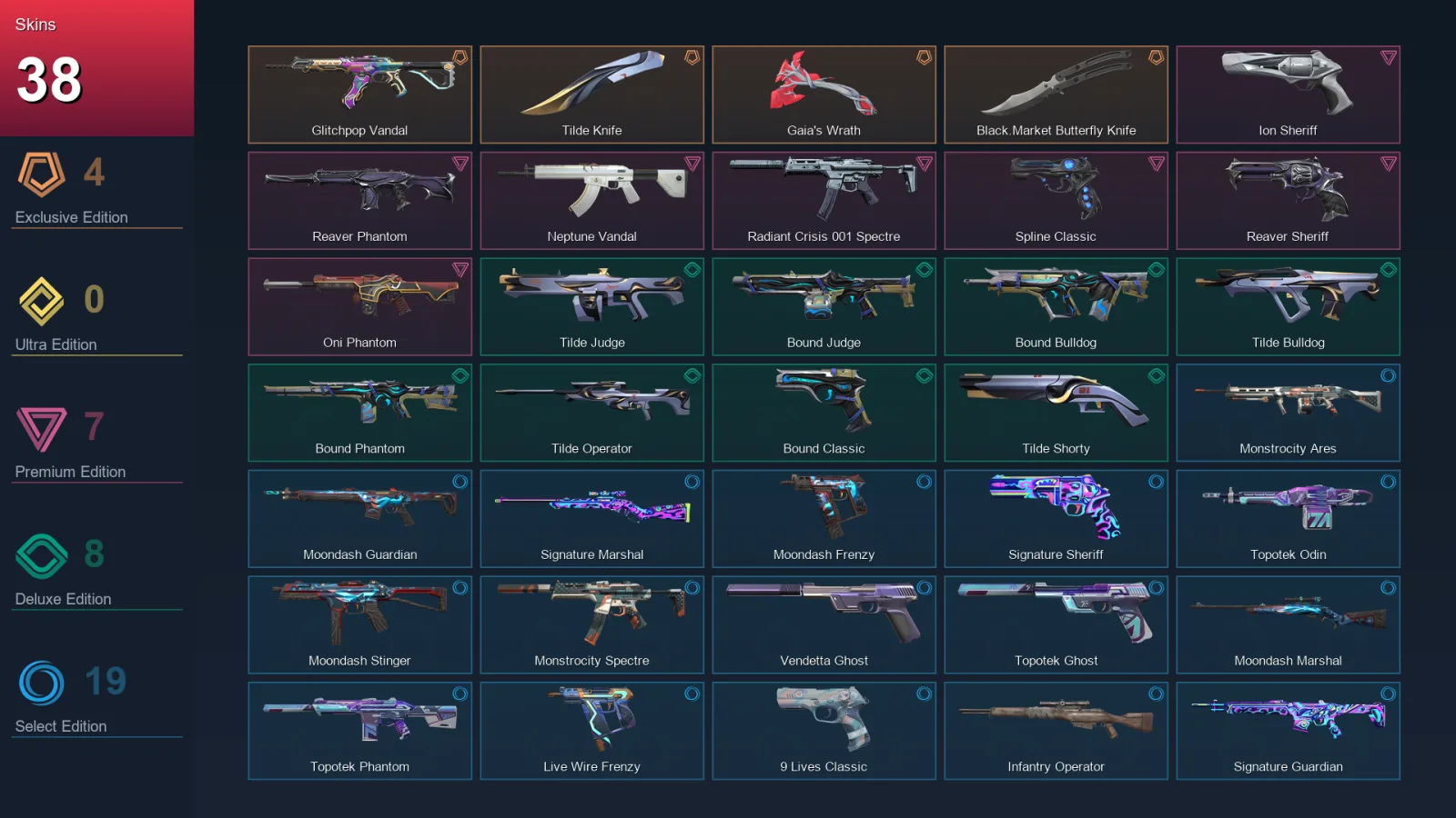 EU | Lv121 | Diamond II | 38 Skin | 27 Agent | 72 Buddy