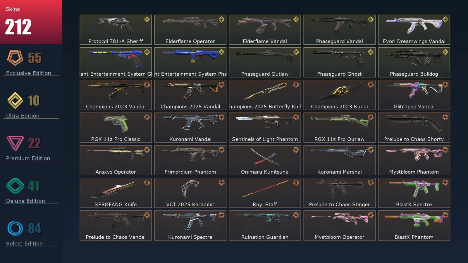 [Valorant] | EU | Level 236 | 29 Agents | 212 Skins — Valorant account