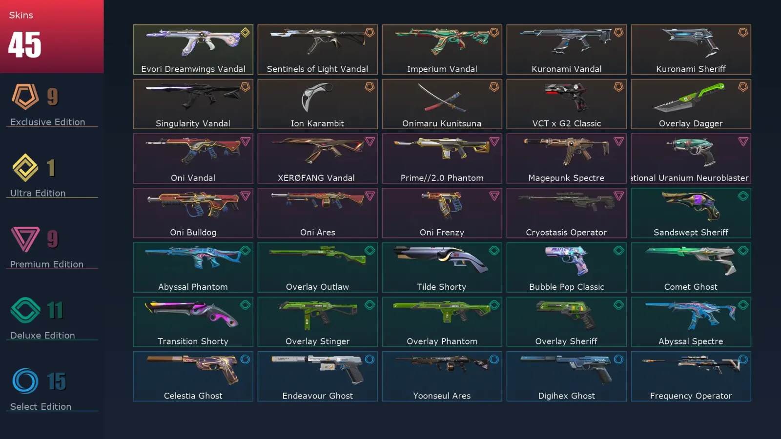 [Valorant] | EU | Level 246 | 27 Agents | 45 Skins — Valorant account