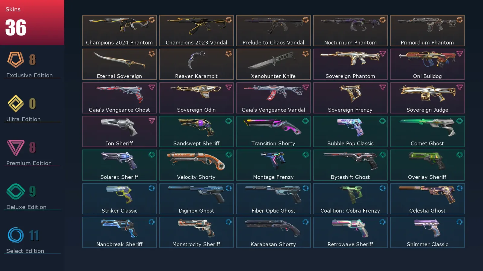 [Valorant] | EU | Level 444 | 28 Agents | 36 Skins — Valorant account
