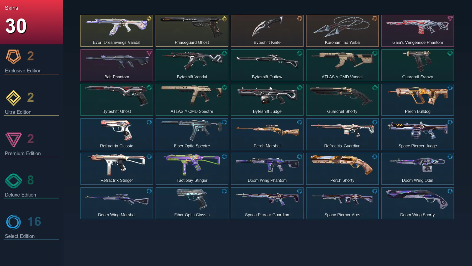 AP | Lv49 | Unranked | 30 Skin | 14 Agent | 32 Buddy