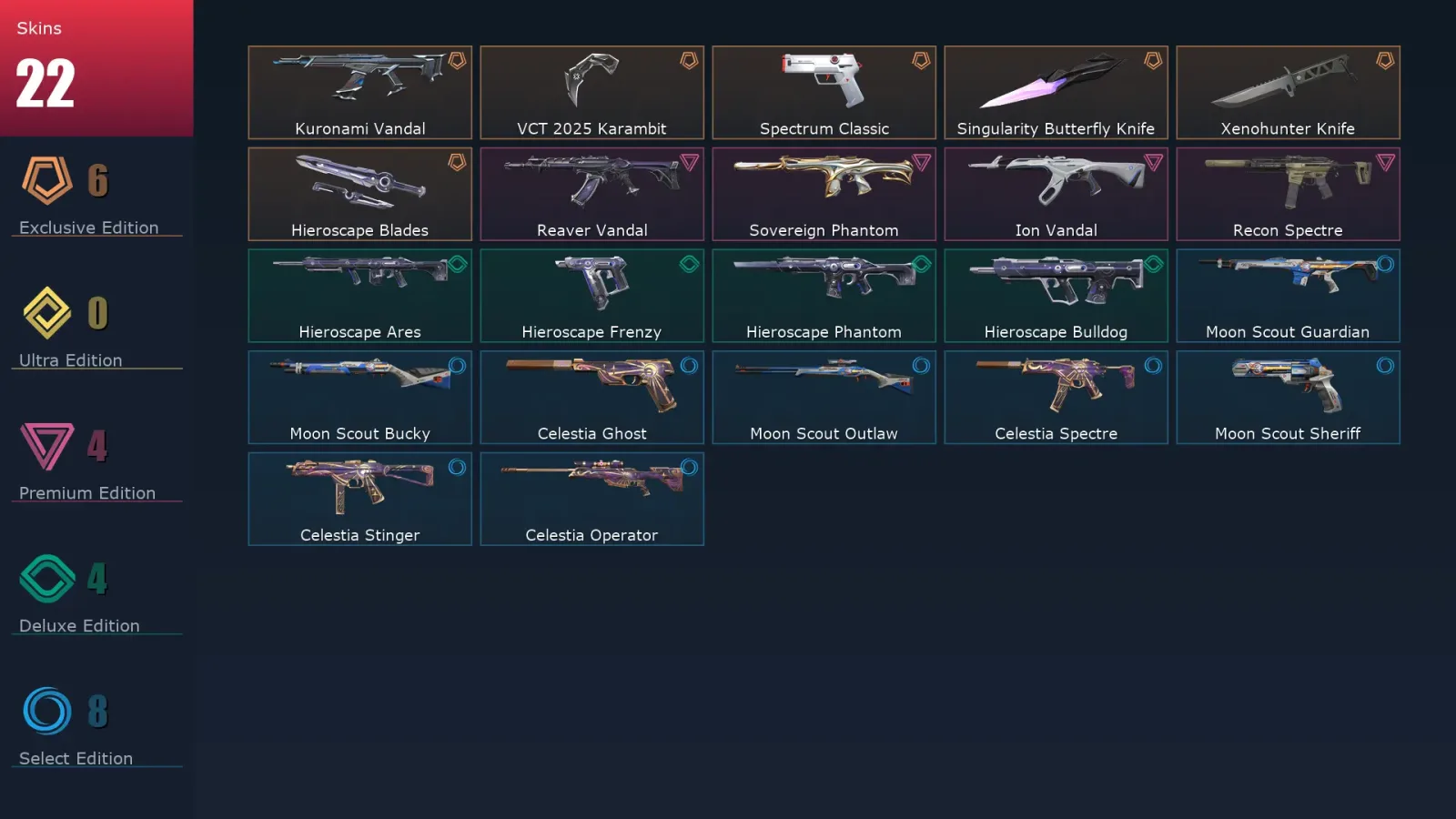 [Valorant] | EU | Level 29 | 12 Agents | 22 Skins