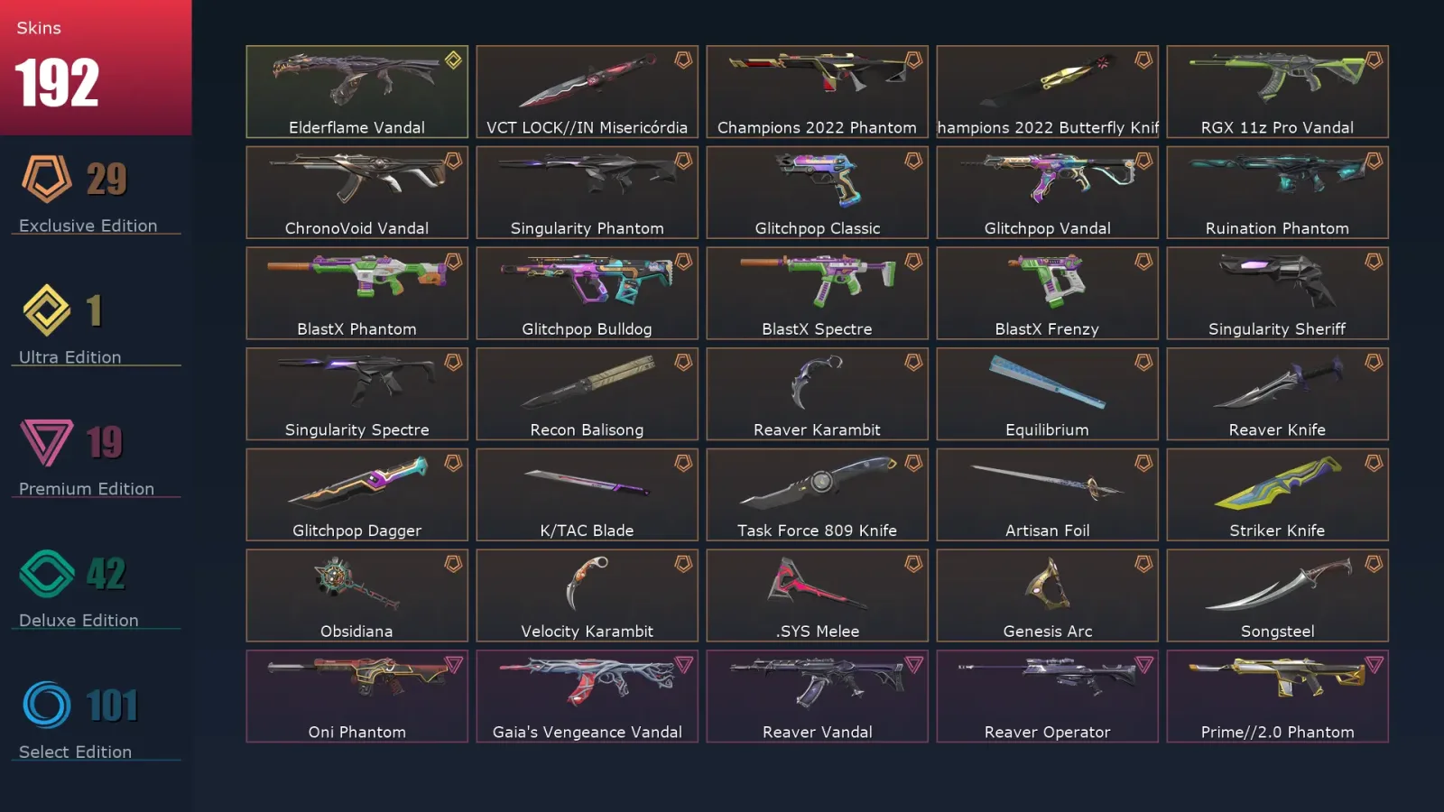 [Valorant] | EU | Level 301 | 27 Agents | 192 Skins — Valorant account