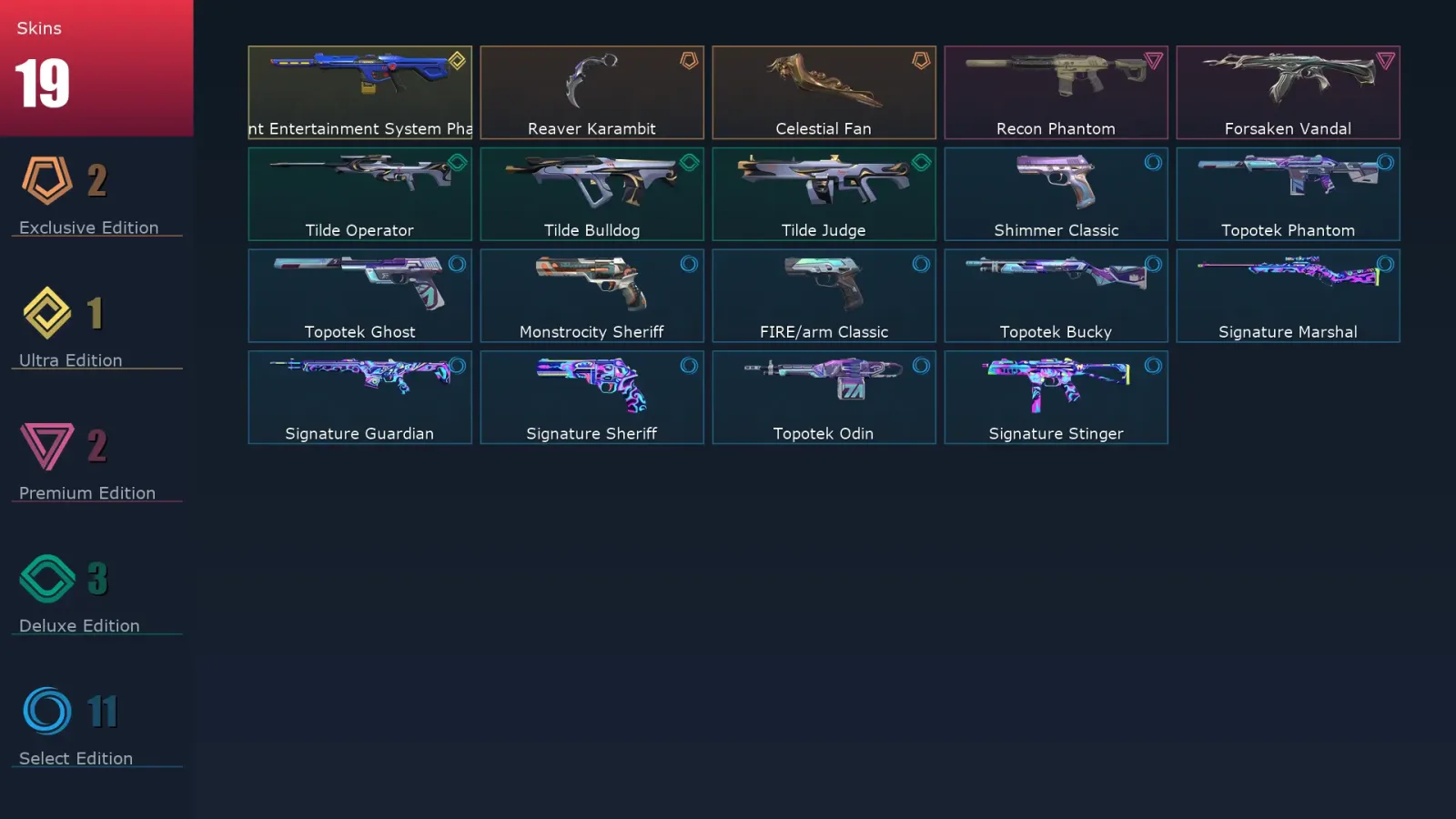 [Valorant] | EU | Level 80 | 21 Agents | 19 Skins — Tilde Operator