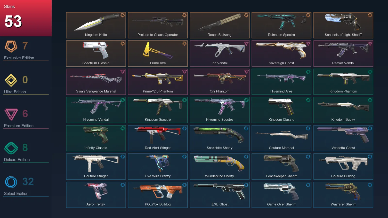 BR | Lv221 | Unranked | 53 Skin | 27 Agent | 119 Buddy