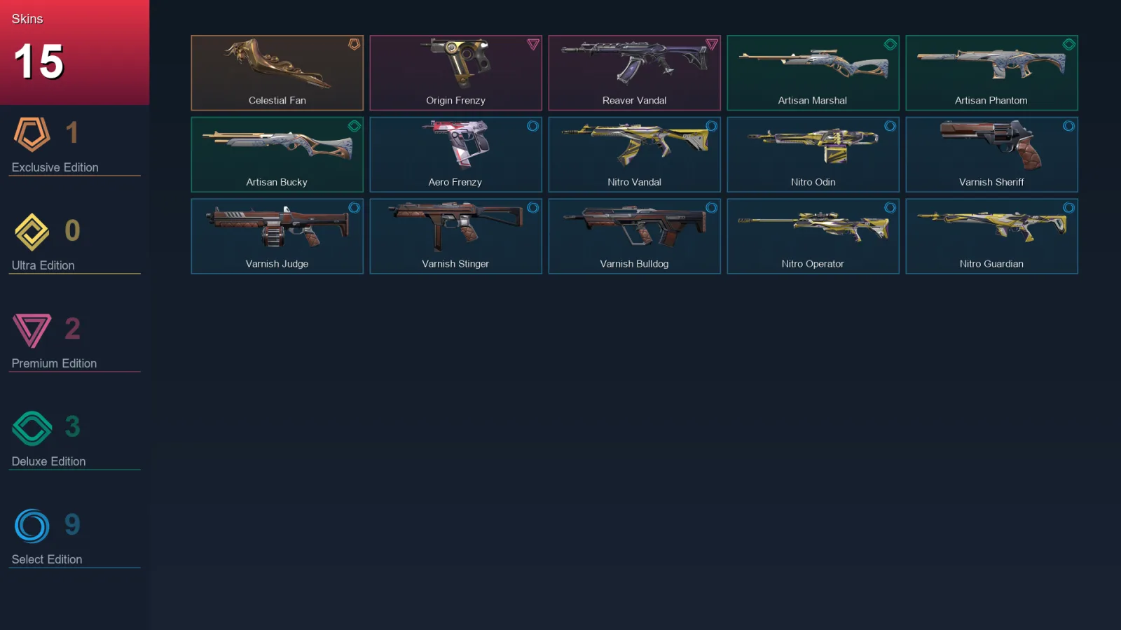 AP | Lv49 | Unranked | 15 Skin | 17 Agent | 21 Buddy