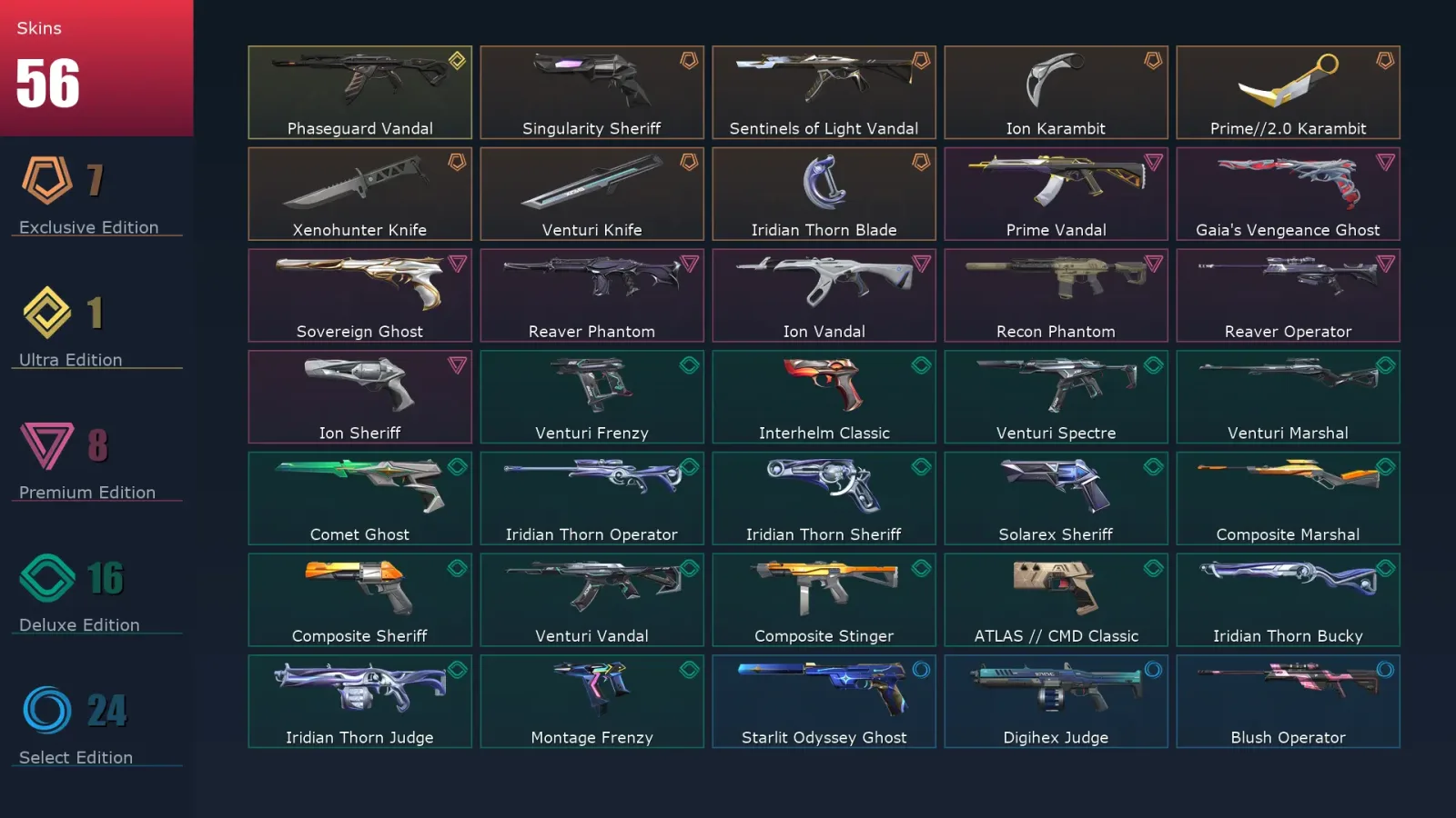 [Valorant] | EU | Level 193 | Platinum 3 | 29 Agents | 56 Skins — Platinum Valorant