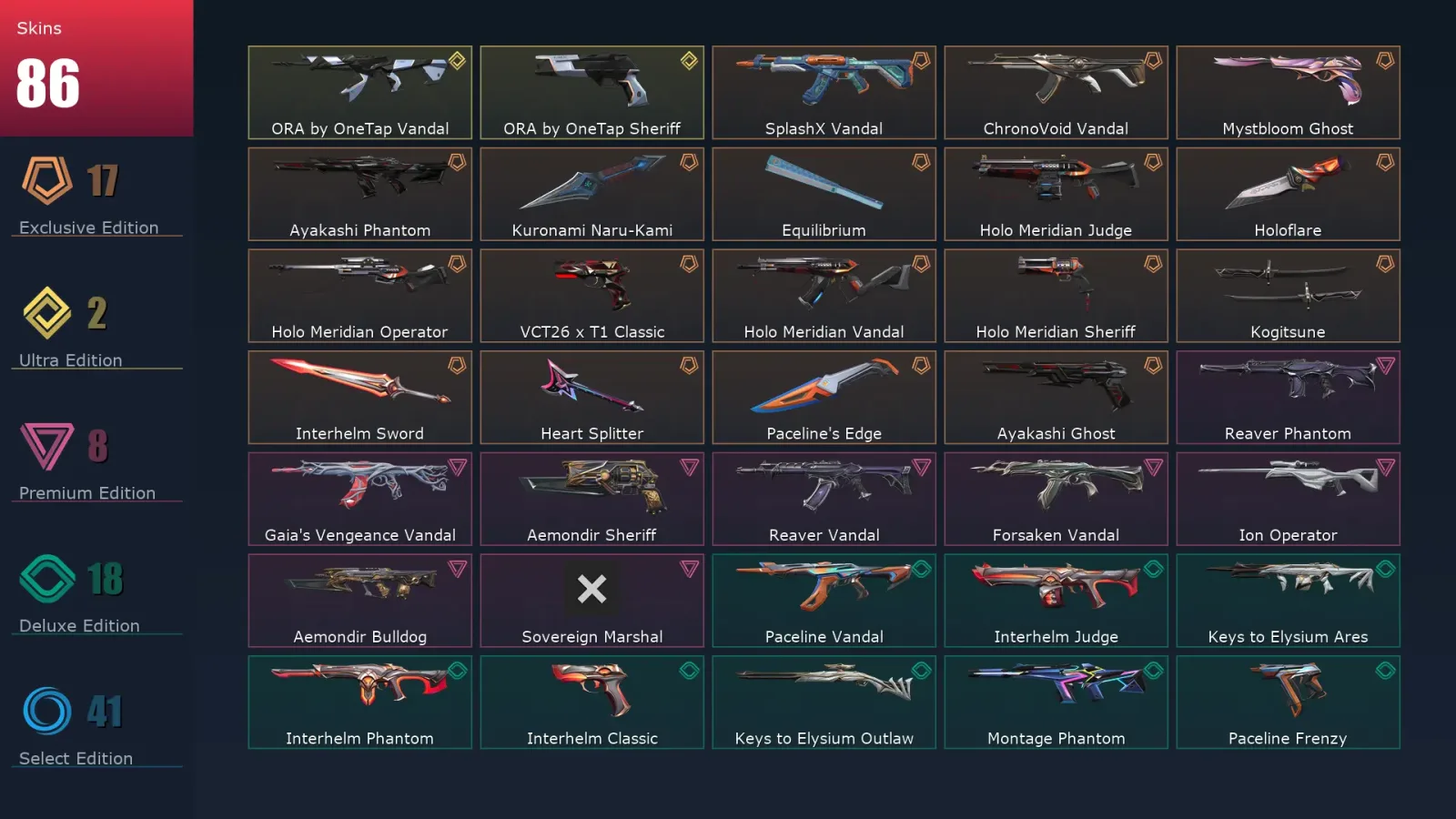 [Valorant] | EU | Level 63 | 20 Agents | 86 Skins — Valorant account