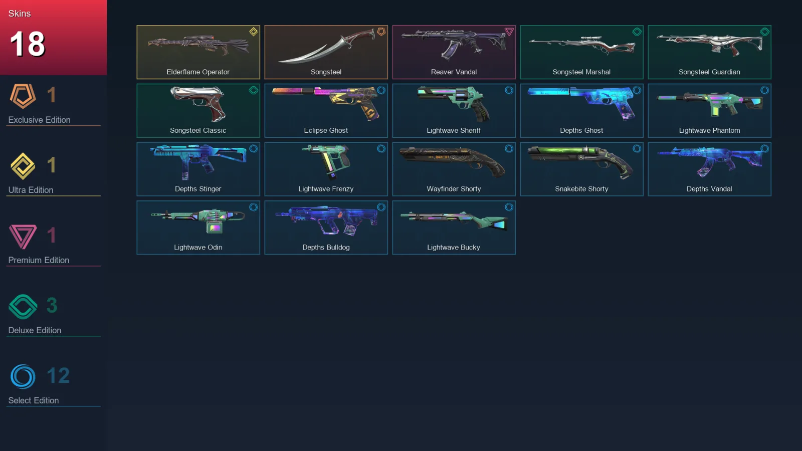 EU | Lv43 | Unranked | 18 Skin | 13 Agent | 40 Buddy — Wayfinder Shorty