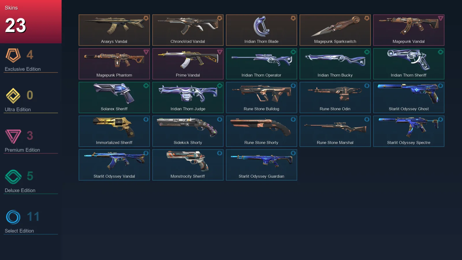 EU | Lv146 | Unranked | 23 Skin | 28 Agent | 58 Buddy