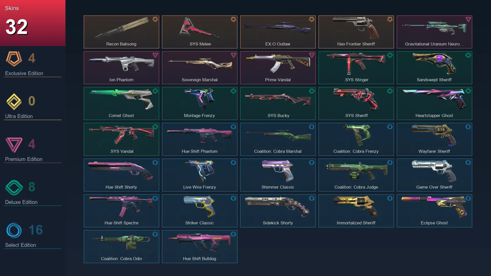 AP | Lv234 | Unranked | 32 Skin | 28 Agent | 96 Buddy — Valorant account