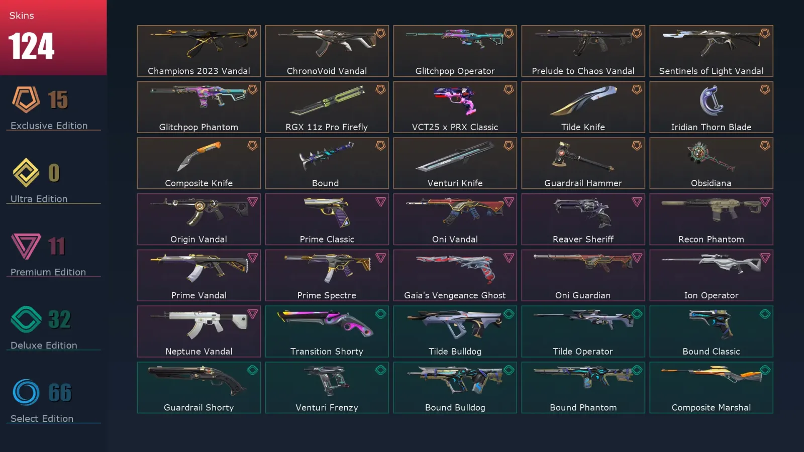 [Valorant] | EU | Level 394 | 29 Agents | 124 Skins — Valorant account